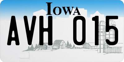 IA license plate AVH015