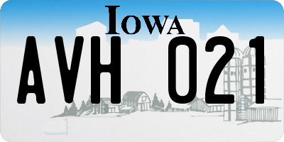 IA license plate AVH021