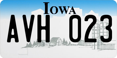IA license plate AVH023