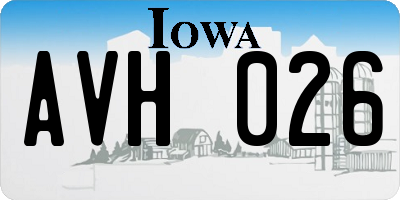IA license plate AVH026
