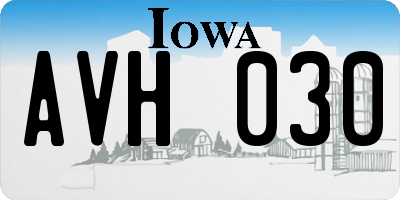 IA license plate AVH030