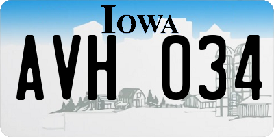 IA license plate AVH034