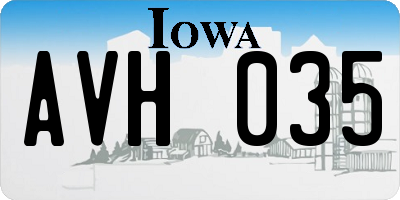 IA license plate AVH035