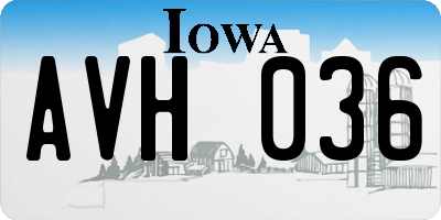 IA license plate AVH036