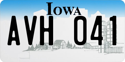 IA license plate AVH041
