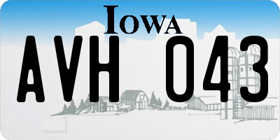 IA license plate AVH043