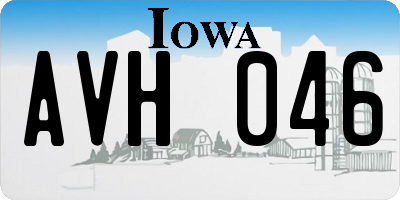 IA license plate AVH046