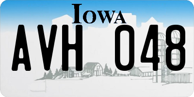 IA license plate AVH048