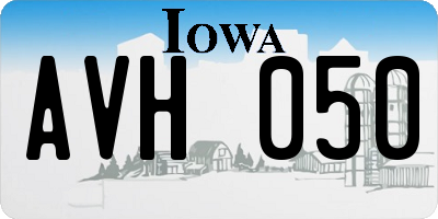 IA license plate AVH050