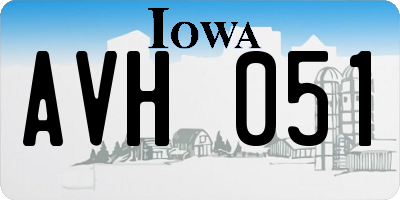 IA license plate AVH051