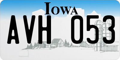 IA license plate AVH053
