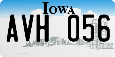 IA license plate AVH056