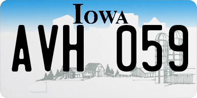 IA license plate AVH059