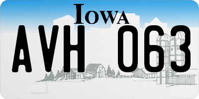 IA license plate AVH063