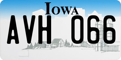 IA license plate AVH066