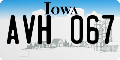 IA license plate AVH067