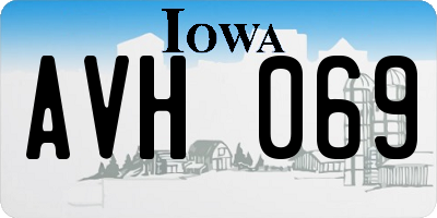 IA license plate AVH069