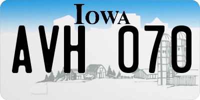 IA license plate AVH070