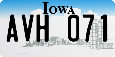 IA license plate AVH071