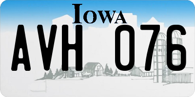 IA license plate AVH076