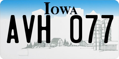 IA license plate AVH077