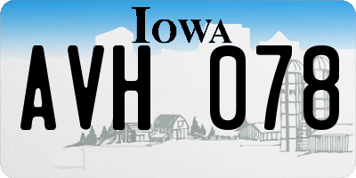 IA license plate AVH078
