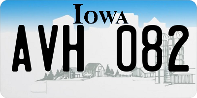 IA license plate AVH082