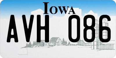 IA license plate AVH086
