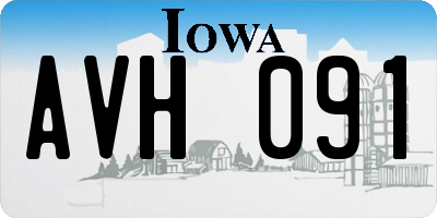 IA license plate AVH091