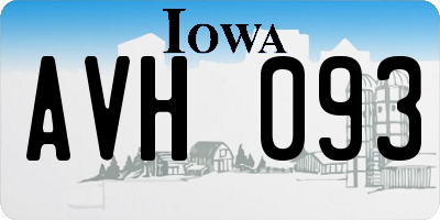 IA license plate AVH093
