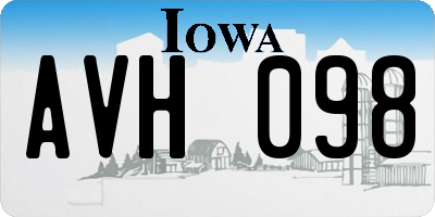 IA license plate AVH098