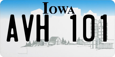 IA license plate AVH101