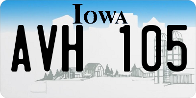IA license plate AVH105