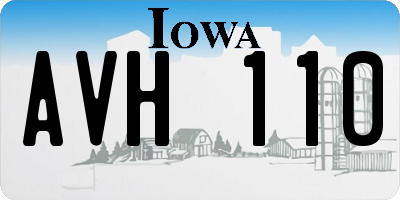 IA license plate AVH110