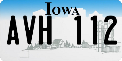 IA license plate AVH112