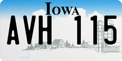 IA license plate AVH115