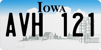 IA license plate AVH121