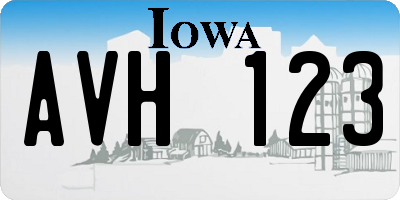 IA license plate AVH123