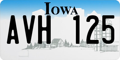 IA license plate AVH125