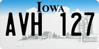 IA license plate AVH127