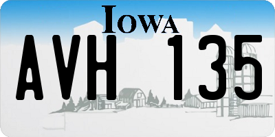 IA license plate AVH135