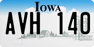 IA license plate AVH140