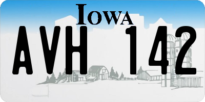 IA license plate AVH142