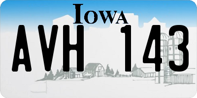 IA license plate AVH143