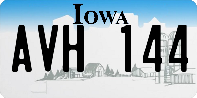 IA license plate AVH144