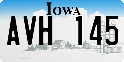 IA license plate AVH145