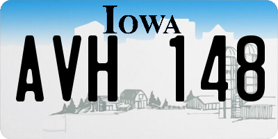 IA license plate AVH148