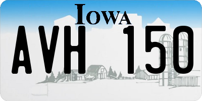 IA license plate AVH150