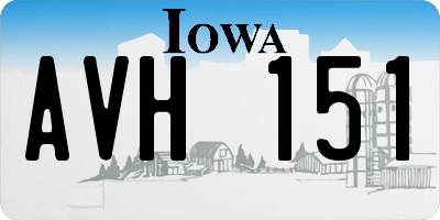 IA license plate AVH151
