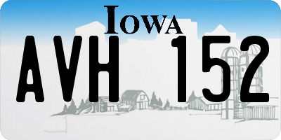 IA license plate AVH152
